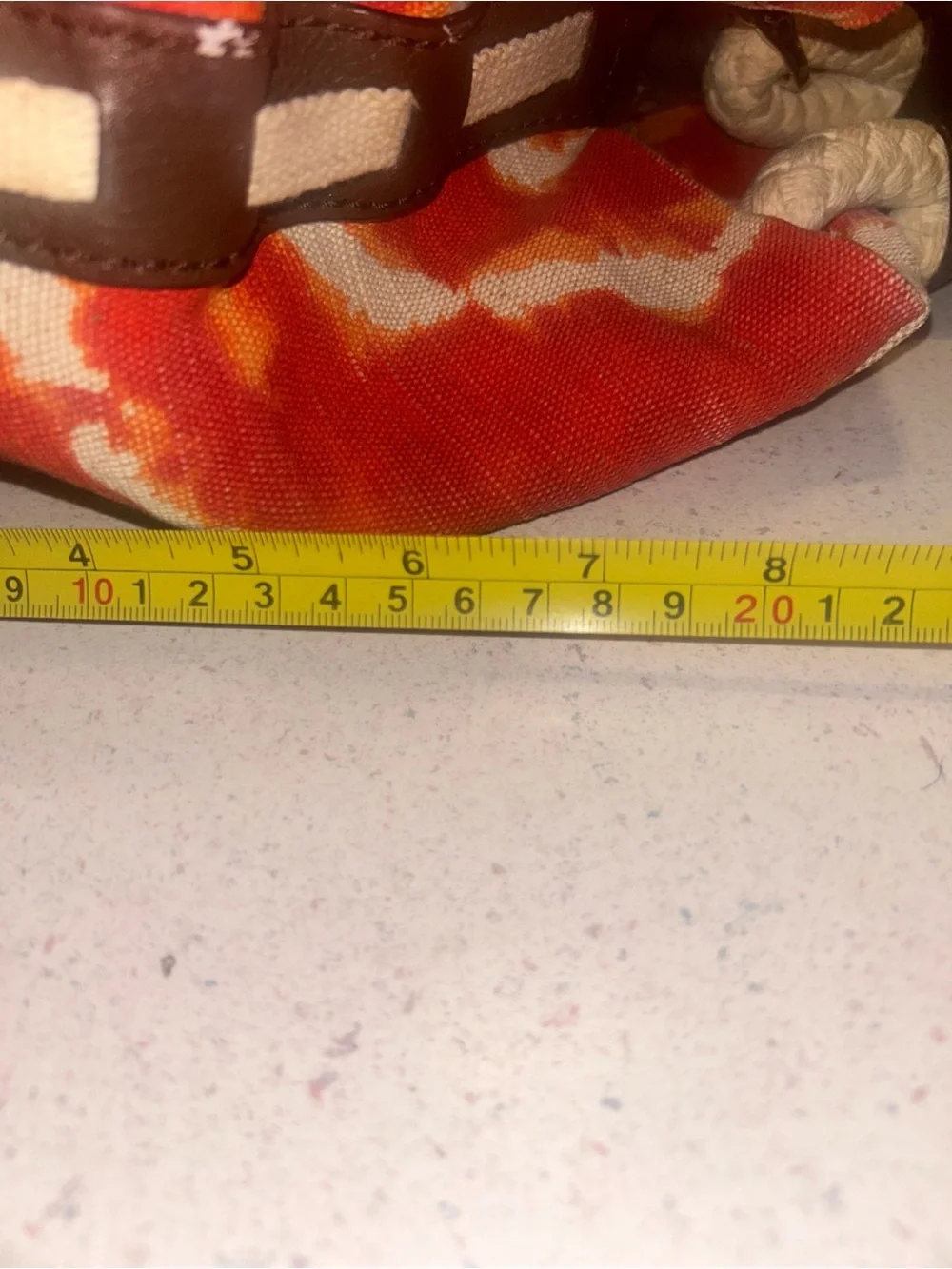 Michael Micheal Kors Red/Orange and Cream Tie-Dye Canvas Shoulder Bag